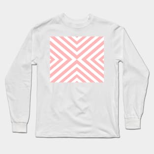 Abstract triangles geometric pattern - pink and white. Long Sleeve T-Shirt